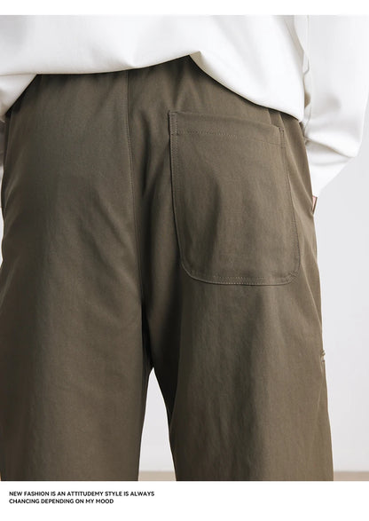 Men's American Overalls Spring and Autumn 2025 New Slim Scimitar Pants All-match Drawstring Casual Pants Wide-leg Pants.