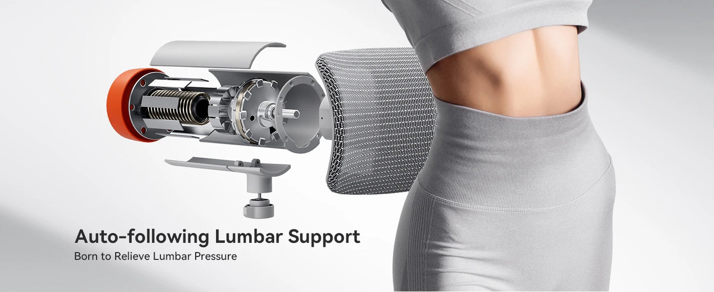 NEWTRAL NT002 Ergonomischer Bürostuhl mit Fußstütze, adaptiver Lordosenstütze, 3D Armlehne und Verstellbare Kopfstütze, Schreibtischstuhl aus Mesh für Büro