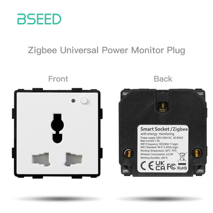 BSEED Zigbee EU/FR/UK/Universal Smart Steckdose Stecker Funktion Teile Mit Power Monitor Glas Rahmen DIY Teile Kostenlose Kombinieren