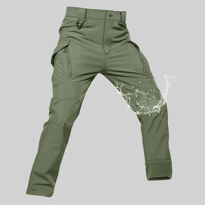 TACVASEN IX9 Winter Softshell Thermal Hiking Pants Work Pants Mens Fleece Cargo Pants Waterproof Warm Outdoor Male Trousers