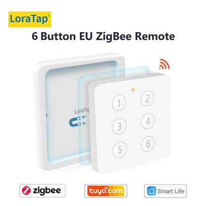 LoraTap ZigBee 3.0 Wireless 14 EU US Push Button Remote Tuya Scene Automation Control Switch Smart Life App Hub Need