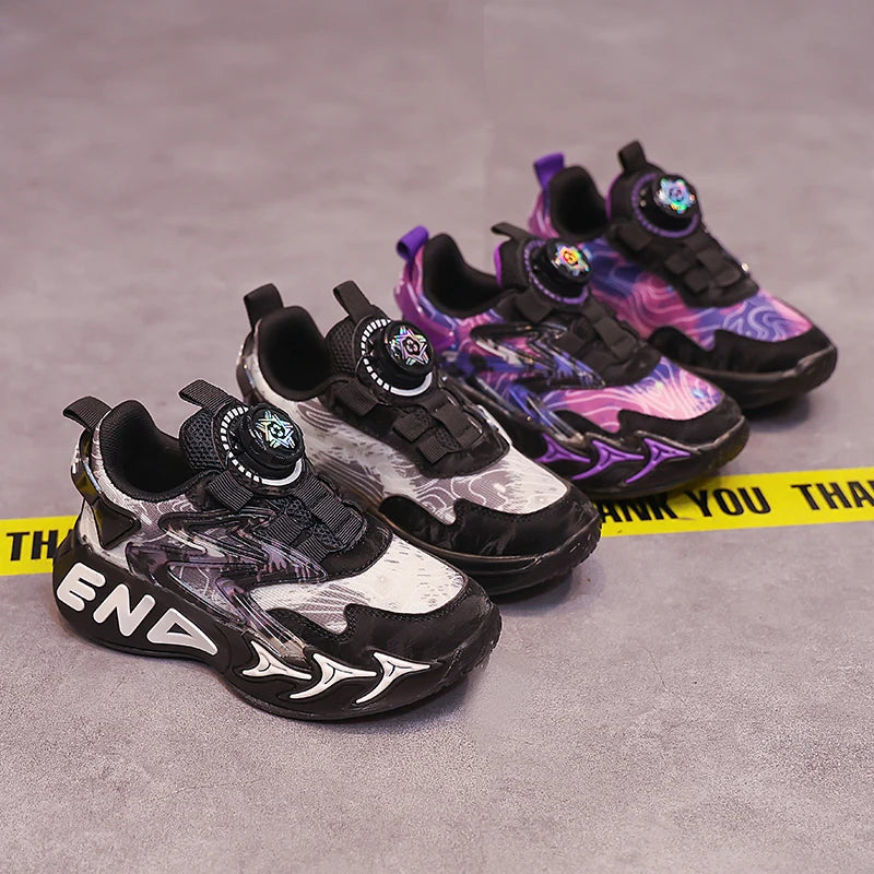 Fashion Print Children Shoes Boys Sneaker Autumn PU Leather Luxury Kids Casual Sneaker Platform Sports Tennis Shoes for Boy.