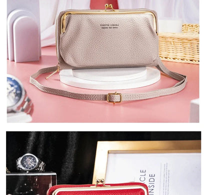 Women's Crossbody Bag Simple and Versatile Coin Purse Large-capacity Long Zipper Mobile Phone Bag Creative Single-shoulder Bag.