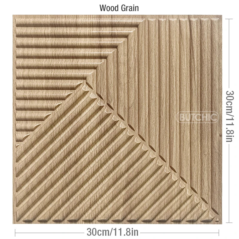 12pcs 30x30cm 3D Stereo Wall Panel Diamond Champagne gold Wood grain tile 3D wall sticker Wood grain living room Bathroom paper