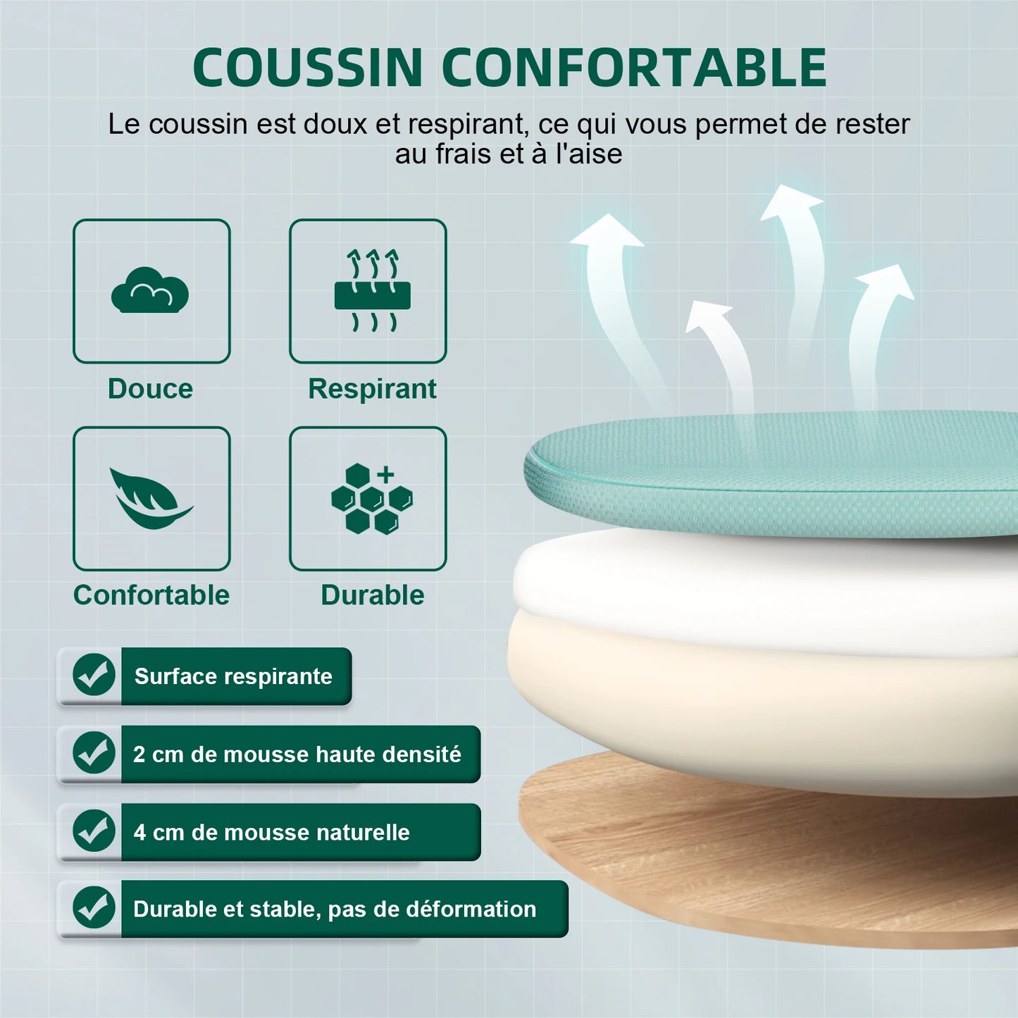 AUTHMIC Ergonomischer Netz-Bürostuhl mit Lordosenstütze, hochklappbaren Armlehnen, verstellbarer und höhenverstellbar für den Schreibtisch zu Hause – Blaugrün