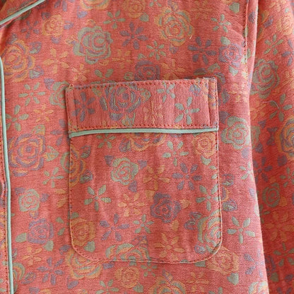 100% Cotton Crepe Homeclothes 2023 Autumn/Winter Women's Pajamas Suit Long-Sleeved Trousers 2-piece Yarn-Dyed Jacquard Pajamas