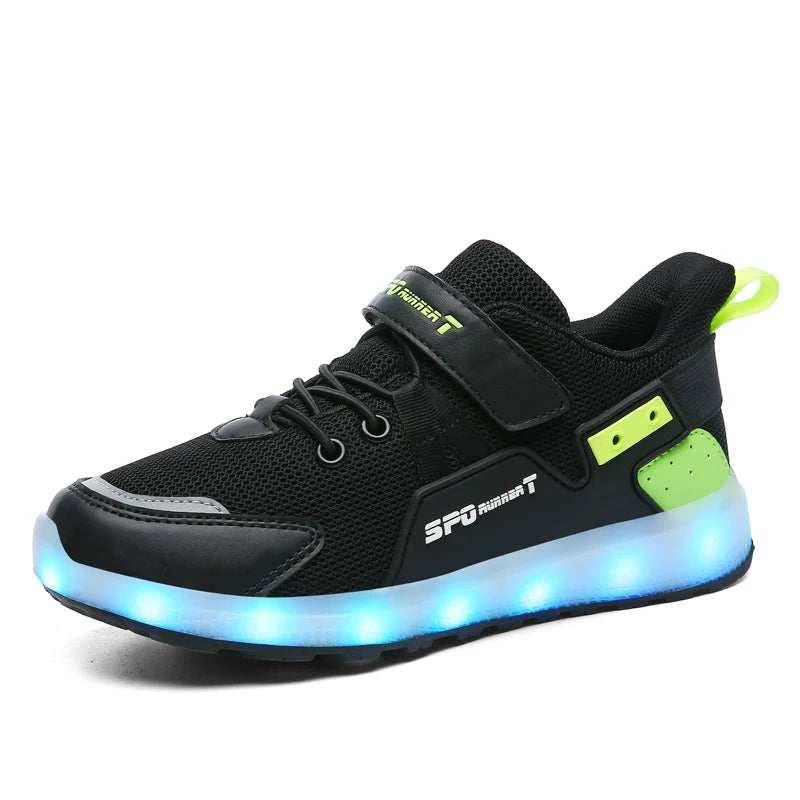Children's Casual Shoes LED USB Charging Luminous Glowing Sneakers for Boys Girls Led Sneakers with Luminous Sole Lighted Shoe C.