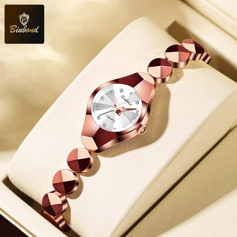 BINBOND Waterproof Watch Casual Fashion Quartz Watches Women Top Brand Luxury Stainless Steel Strap Elegant Business Women Watch