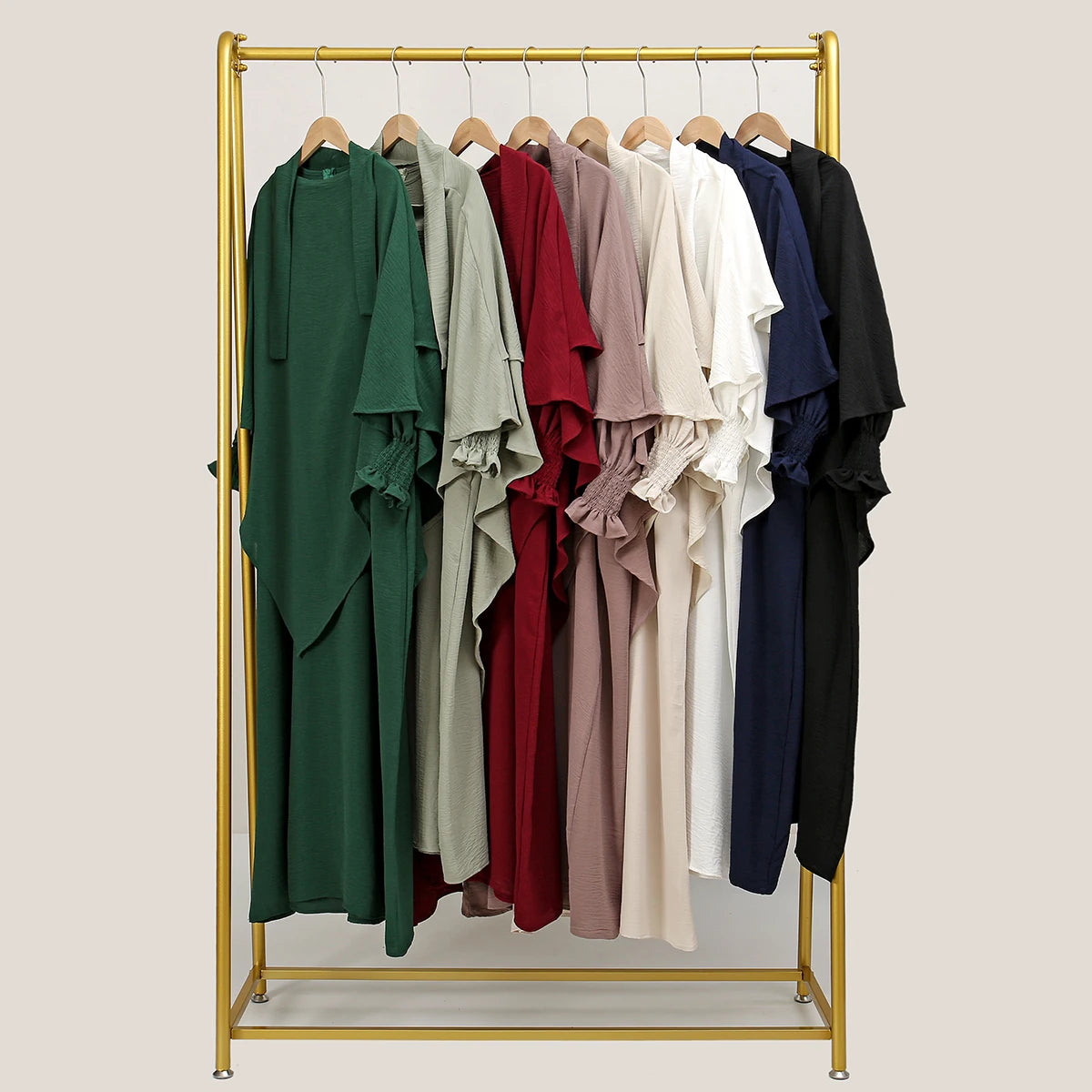 Two Piece Jilbab Prayer Set Abaya for Woman Batwing Hijab Dress Muslim Kimono Kaftan Robe Long Khimar Islam Cloth Jilbab Ramadan.