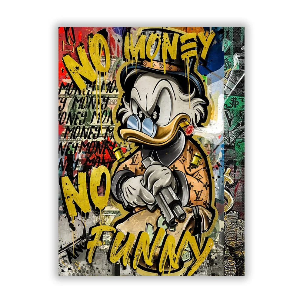 MINISO Disney Marvel Donald Duck Home Living Room Bedroom Art Poster Street Graffiti Children's Room Wall Mural Canvas HD Prints