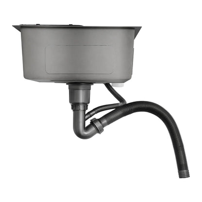 Hochwertiges Küchenspülbecken-Komplettset, 45 x 40 x 20 cm, langlebiges, großes Fassungsvermögen-Reinigungsspüle aus Edelstahl 201, schwarze Spüle mit einer einzigen Schüssel