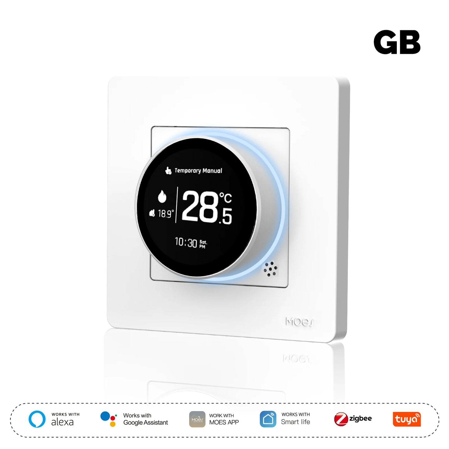 MOES Tuya ZigBee Smart Knob Thermostat Star Ring Series Temperature Controller Water Boiler Electric Heating With Alexa Google