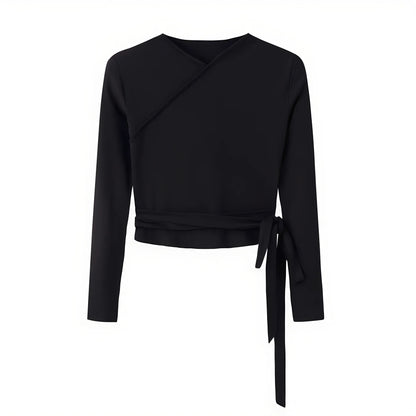 New Autumn Woman Long Sleeve Dress Suit Solid Color Tie With Bow Top And Milk Silk Knit Suspenders Dress Elegant Female Outwear.