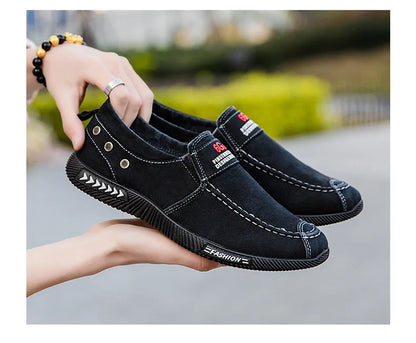 Denim Men's Canvas Shoes Slip on Sneakers Male for Summer 2025 New Outdoor Driving Moccasin Trendy Vintage Loafers Shoes for Men