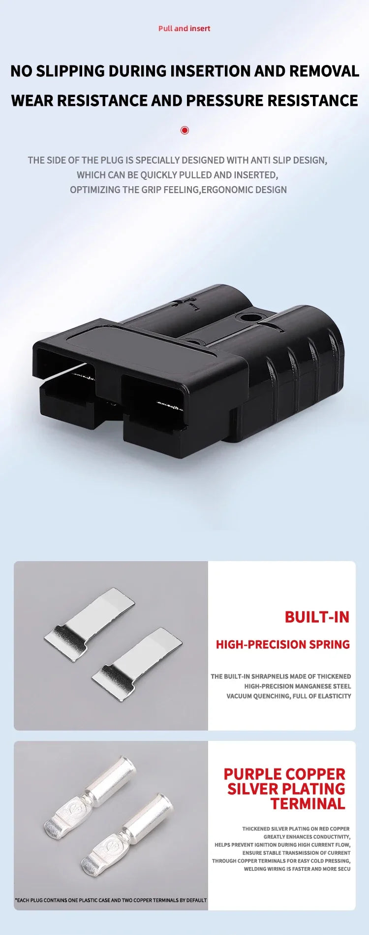 4Pcs Anderson Plug 50A/120A Power 2 Pin Battery Connector Charging Plug  Anderson Connector.