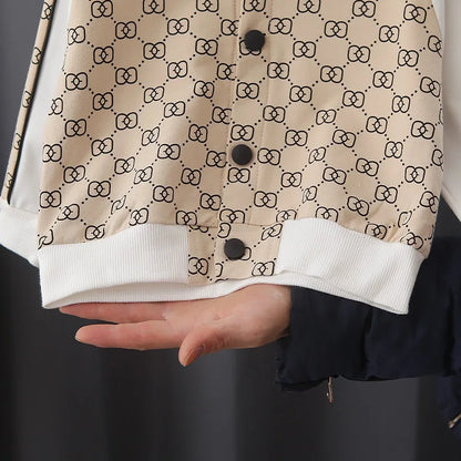 Autumn Spring New Children Fashion Full Printing Clothing Sets Baby Boys Handsome Zipper Jacket+Pants Toddler Tracksuit.