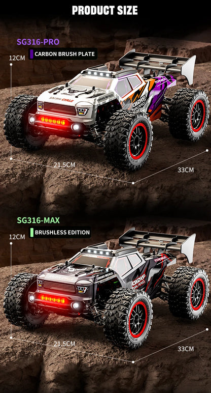 ZLL SG316 MAX 1:16 High Speed Drift Racing Car 80KM/H Brushless Motor 4WD RC Off Road Car Monster Trucks Toys for For Kids Gifts