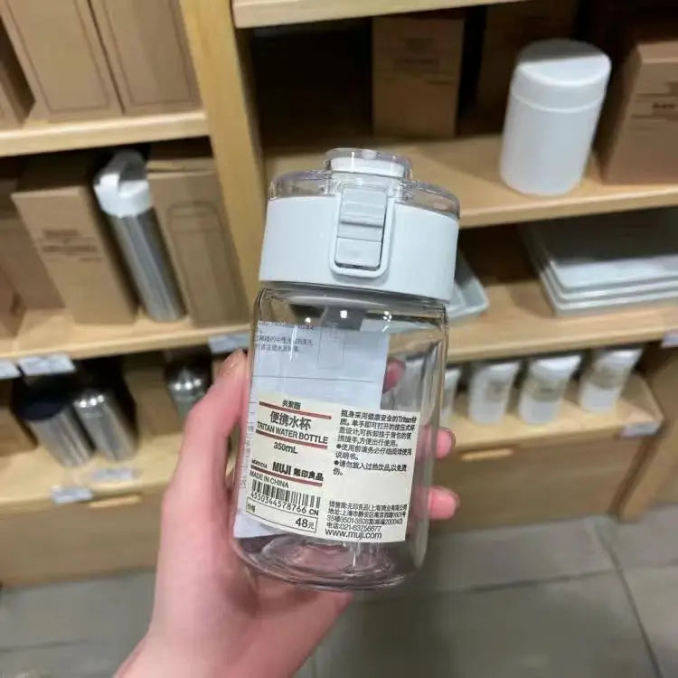 Plastic Water Bottle Water Cup with Lifting Rope Simple Large Capacity Leakproof Drop Resistant and Transparent Water Bottle.