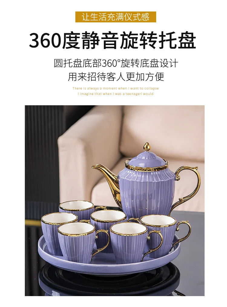 New high-value European ceramic coffee set, color glaze, high-end Phnom Penh coffee cup saucer, afternoon tea set.
