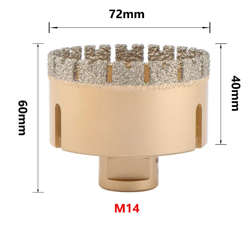 6mm-120mm M14 Gewinde Gelötete Diamantkernbohrer Lochsäge Keramikfliesen Granit Marmor Lochöffner Werkzeuge Trockenbohrer