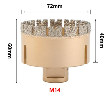 6mm-120mm M14 Gewinde Gelötete Diamantkernbohrer Lochsäge Keramikfliesen Granit Marmor Lochöffner Werkzeuge Trockenbohrer