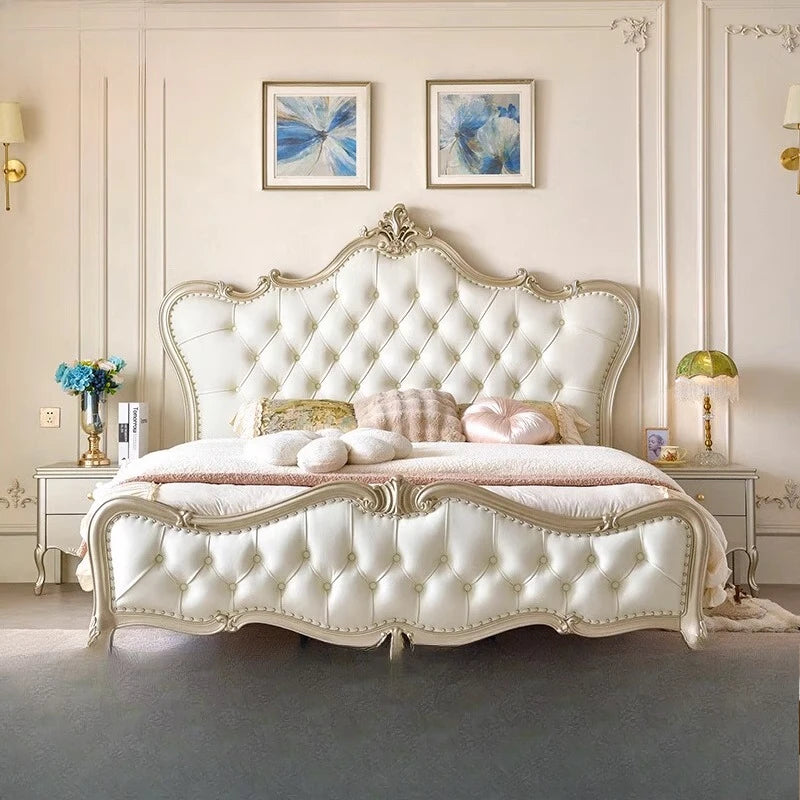 Design Modisches Bett Weißes Licht Luxus Chinesische Prinzessin Ästhetik Minimalistisches Bett Bequeme japanische Muebles-Möbel