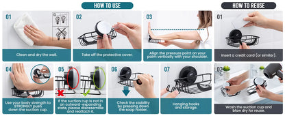 TAILI Seifenschale, Seifenhalter, Saugnapf mit Haken, Seifenhalter für Duschwand, Seifenschoner für Badezimmer, Küche