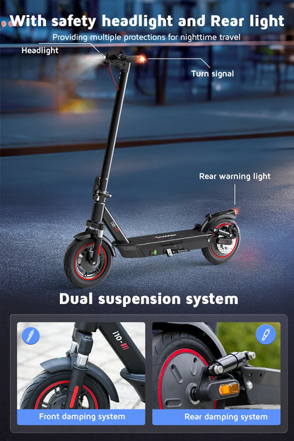 iScooter i10 Electric Scooter 10 Inch 650W Motor Foldable Electric Scooter Max Range 45Km 42V 15Ah Battery Scooter.