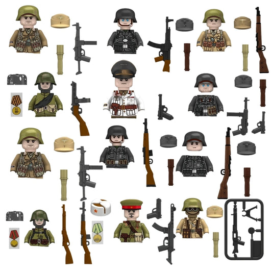 Military affairs Private Soviet Infantry Afrika Korps Building Blocks Model Bricks mini Action toy Figures Toy gift for children.