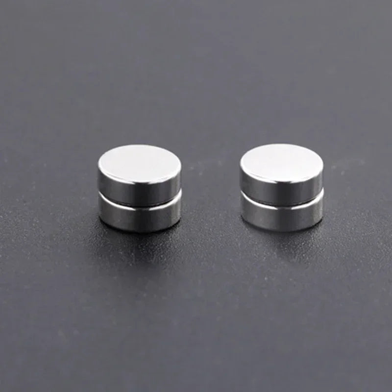 3 Pairs Crystal Strong Magnetic Ear Stud Clip Earrings for Men and Women Punk Round Zircon Magnet Earrings Non Piercing Jewelry.