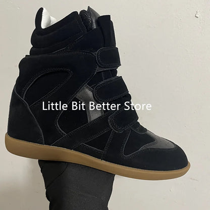 Autumn Winter Luxury Brand Design Women Ankle Boots Fashion Height Increasing Casual Shoes Leather Women Motorcycle Boots 2026.