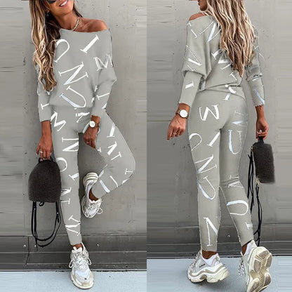2 Piece Set Women Tracksuit Autumn Winter Warm Letter Top Suits Casual Yoga Set Sweatshirts And Jogging Pants Outfits Sweatpants.