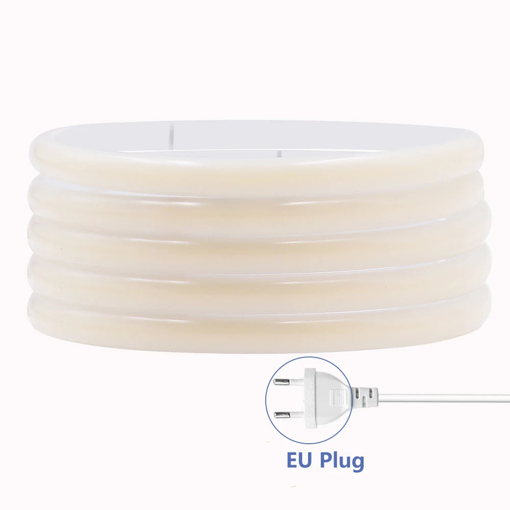 220V Dimmable COB LED Neon Strip Light Dimmer Switch Plug Kit Waterproof 288 LED Flex Tube Lamp Hight Bright Warm/Natural White