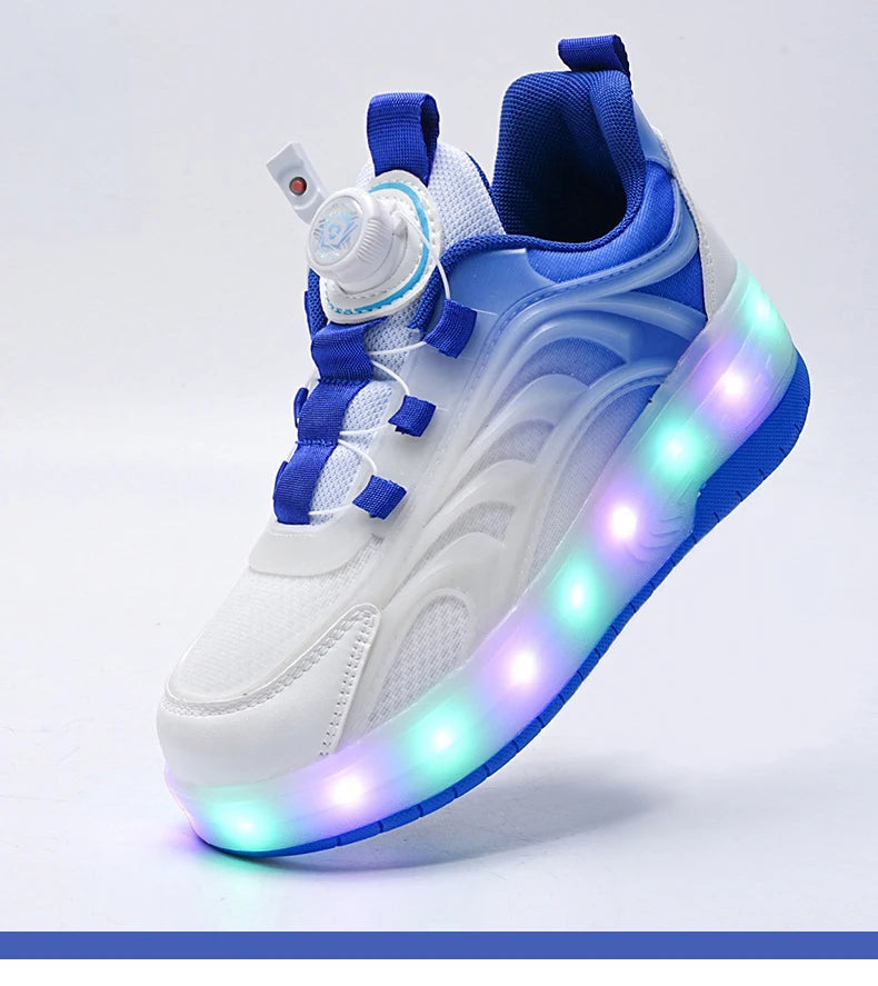 Two Wheels Children's Led Light Roller Skate Shoes For Kids Boys Girls Glowing Sports Luminous Sneakers Skateboard USB Charging.