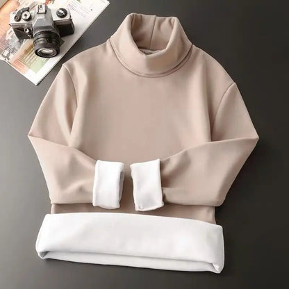 Trend Solid Simplicity Street Casual T Shirts Autumn Winter Long Sleeve Thick All-match Fashion Tops Korean Vintage Men Clothing.