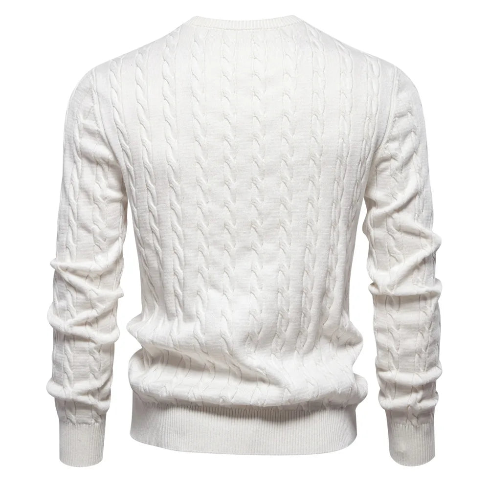 2024 High-quality Men's Sweater Pullover New Deer Embroidery Solid Color Knitted Sweater Men's Knit Sweaters  Men Clothing.