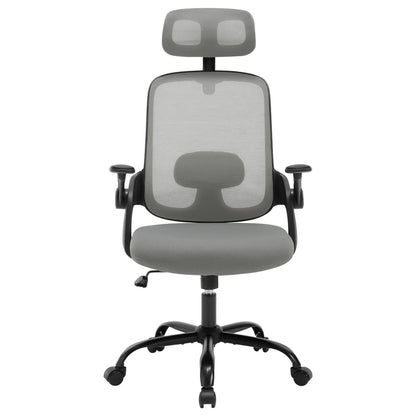 Ergonomischer Büro-Computer-PC-Schreibtischstuhl, drehbarer Netzstuhl mit Rollen, verstellbare Kopfstütze, Lordosenstütze, Heimarbeitsstuhl