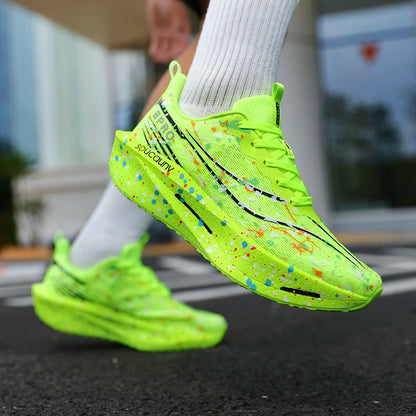 Supercritical E-TPU Marathon Running Shoes Men Women High-quality Road Jogging Shoes Light Comfy Sneakers Mesh Training Shoes.