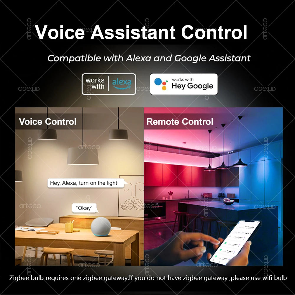 EWelink E27 E14 GU10 Smart Bulb WiFi Zigbee, dimmbare LED-Glühbirne RGB CW-Lampe funktioniert mit Alexa Amazon Google Home Yandex Alice.