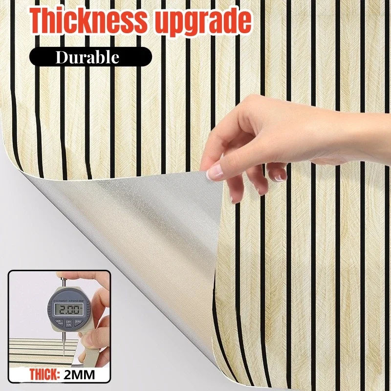 Faux Grille Wall Stickers Self Adhesive Wallpaper for Bedroom Walls Thick Foam Wood Grain Peel and Stick Wallpapers Home Decor