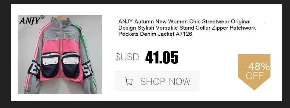 ANJY Autumn Winter Women Fashion Casual Versatile Washed Tide Diamonds Straight Jeans Trend Design Sense High Waist Pants A10636.