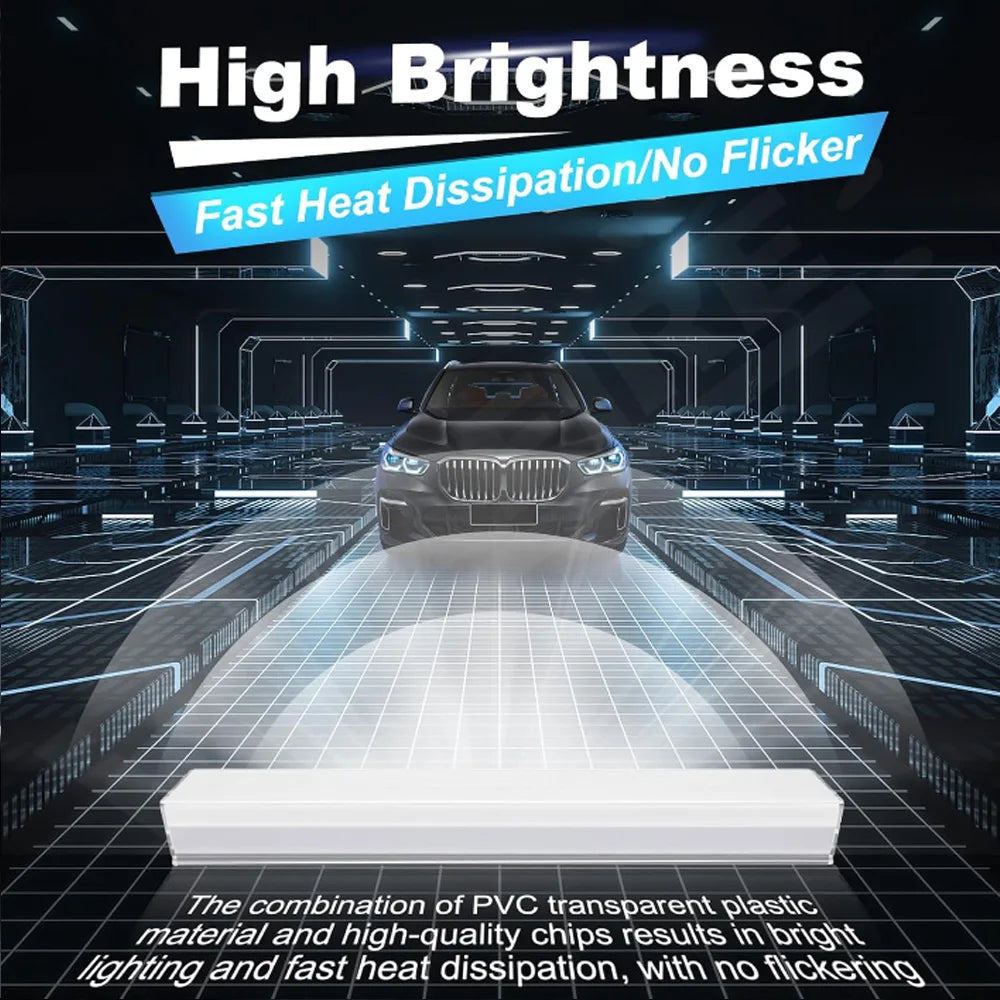 High brightness honeycomb hexagonal garage LED light 6500K suitable for garages, 4S workshops, car beauty shops, gyms.