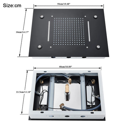 Thermostatic Mixers Bathroom Shower Faucet Set Led Rain Waterfall Bathtub Shower System Remote Control Colors Ceiling Mounted