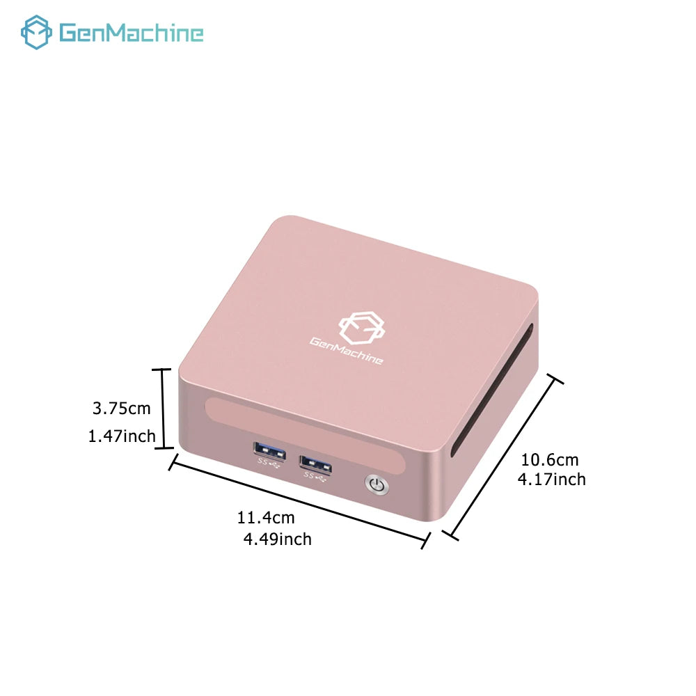 GenMachine Ryzen PRO 6800H MINI PC Windows 11 8C/16T 3.2Ghz LPDDR5 6400Mhz 24G RAM 256G ROM WIFI6 BT5.2 Diy Gaming Computer.