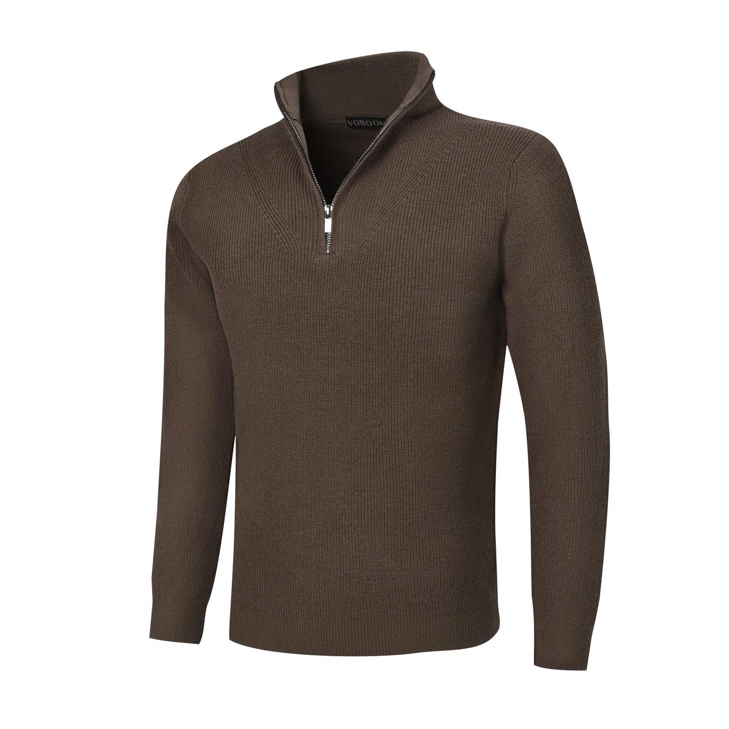 VOBOOM Men's Casual Slim Fit Basic Tops Knitted Lightweight Crewneck Twist Sweaters Turtleneck Pullover Sweater.