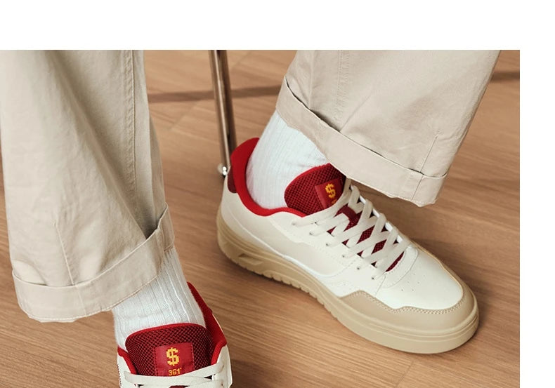 361 Degrees Men's Board Shoes Spring New Casual Versatile Thick Soled Leather Comfortable Trendy Durable Male Sneaker 672516615