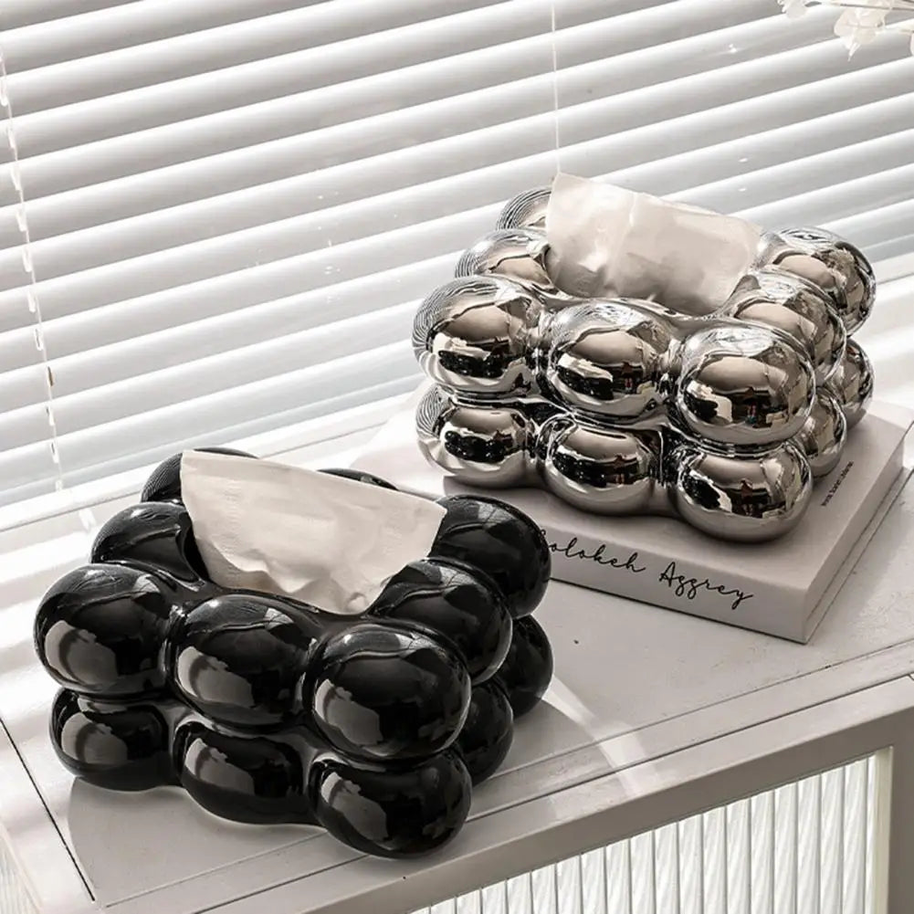 Nordic Style Tissue Box Napkin Holder Case Paper Box Container Modern Marshmallow Shape Tissue Case Refill Napkin Holder Box.
