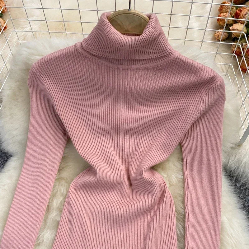 2026 neue Herbst Winter Rollkragen Langarm Gestrickte Pullover Einfarbig Multi Farbe Kaschmir Grundlegende Weiche Pullover.