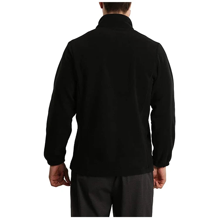 Soft Polar Fleece Jacket with Pockets Lightweight Outdoor Recreation Full Zip Coat.