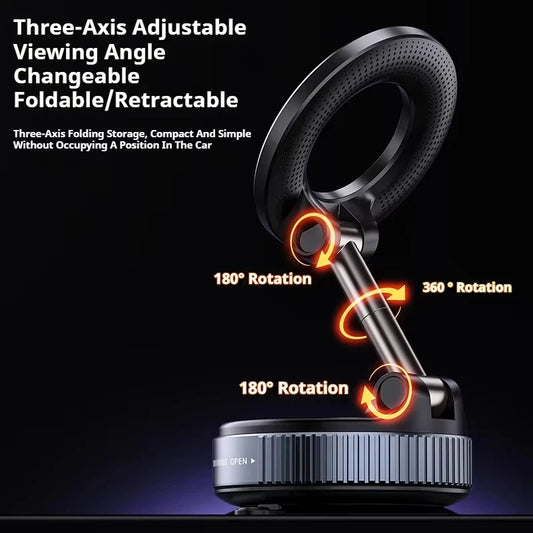 Xiaomi Magsafe Car Phone Holder Suction Cup Vacuum Magnetic Phone Stand 360° rotatable and Foldable Suction Cup Phone Holder.